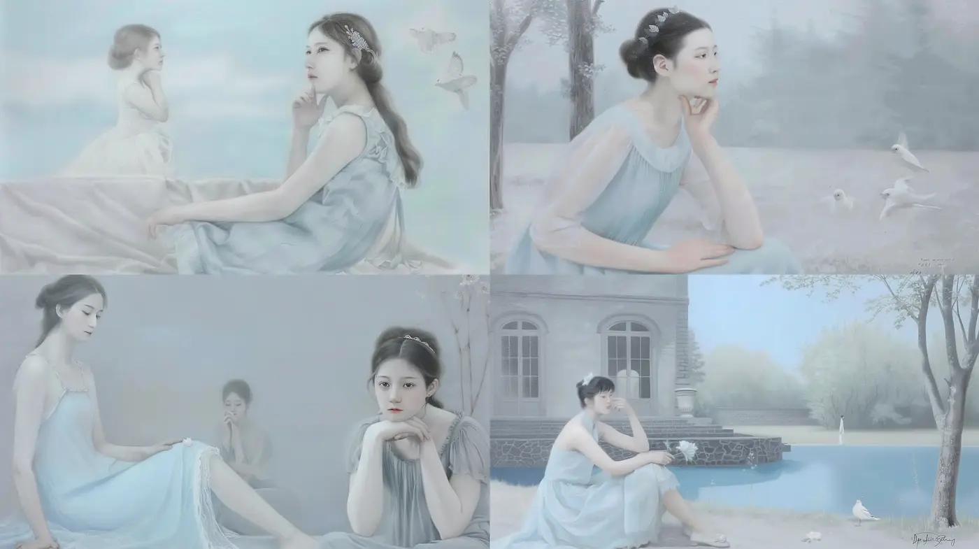 Ethereal Pastel Serenity: A Study in Soft Textures and Dreamy Hues - Midjourney sref style