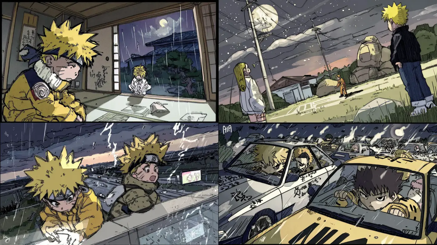 Bold and Dynamic Comic-style Illustrations with Emotional Depth - Midjourney sref style