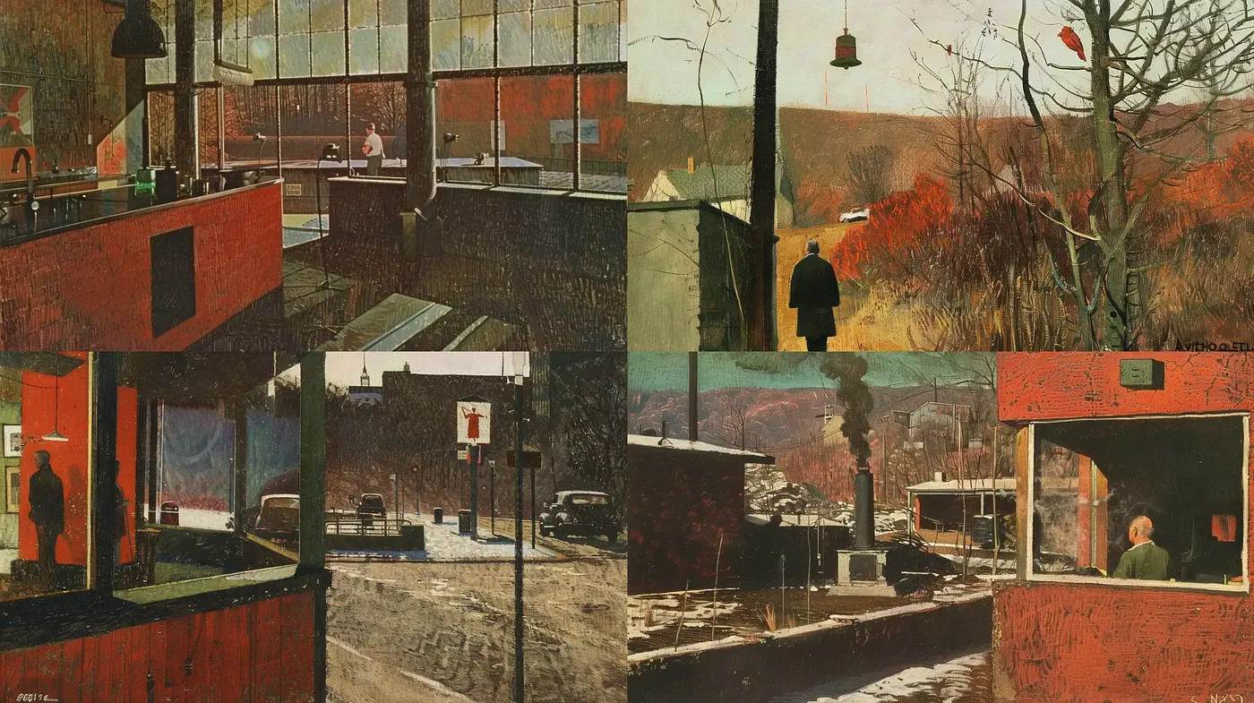 Autumnal Hues in Fragmented Realism - Midjourney sref style
