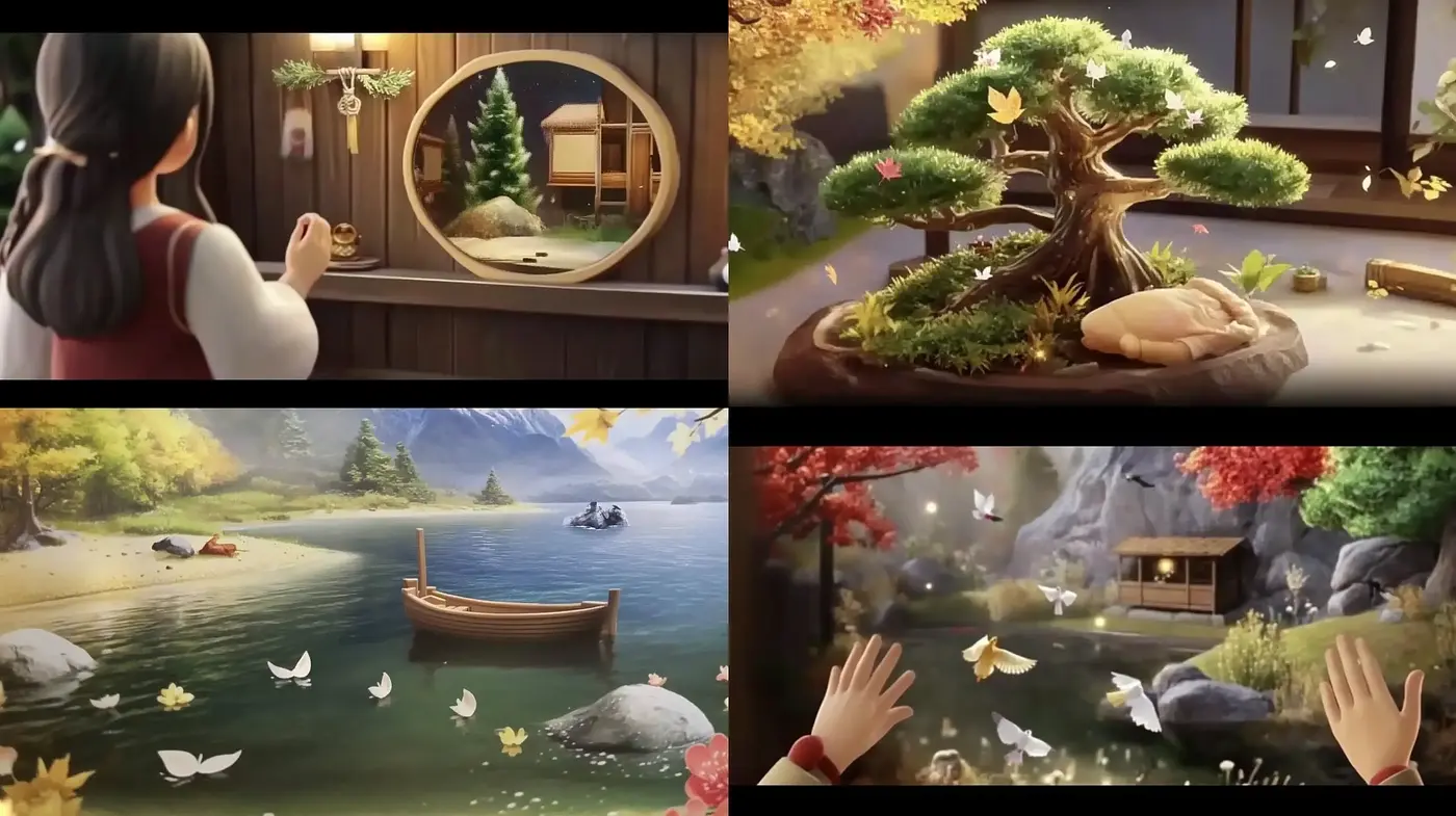 Tranquil Nature-Inspired Vignettes with a Soft Digital Painted Texture - Midjourney sref style