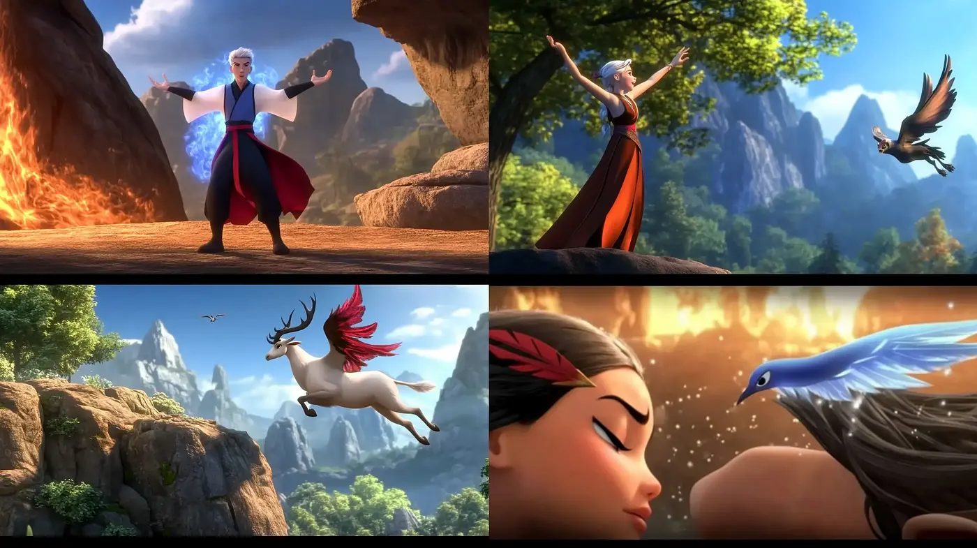 Lush and Vivid Animated Nature Scenes - Midjourney sref style