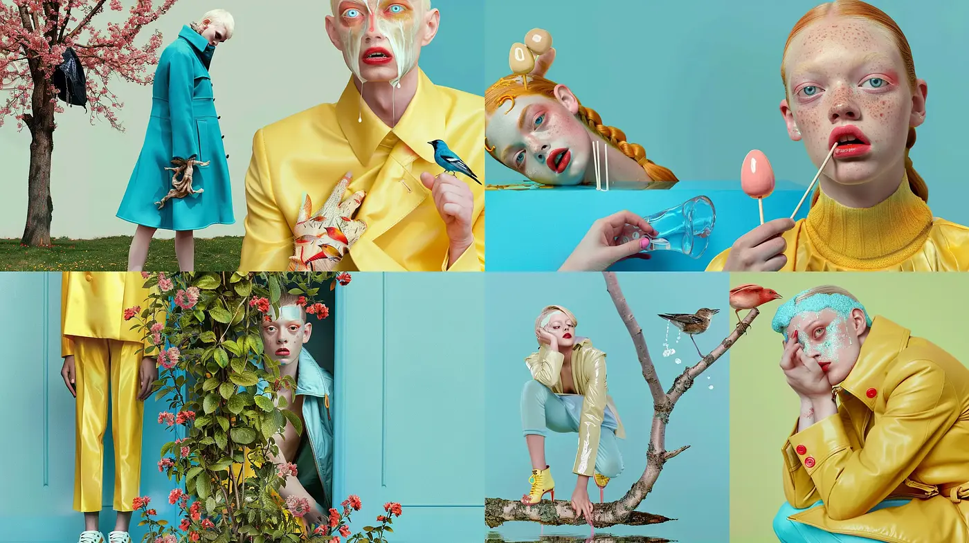 Eccentric Vibrance: A Fusion of Surrealism and Contemporary Fashion - Midjourney sref style