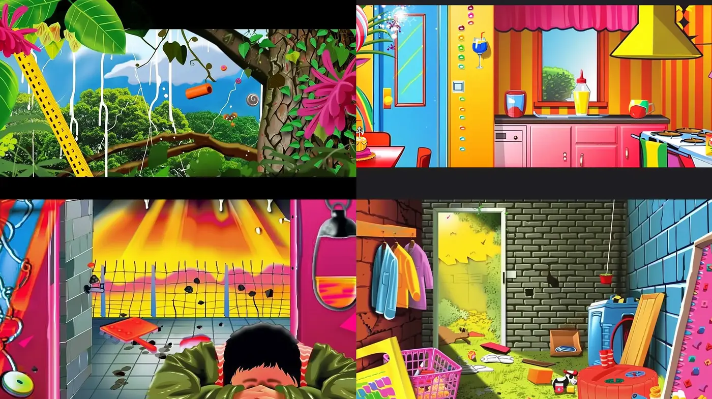 Vibrant Cartoonish Essence with Evocative Chromatic Harmony - Midjourney sref style