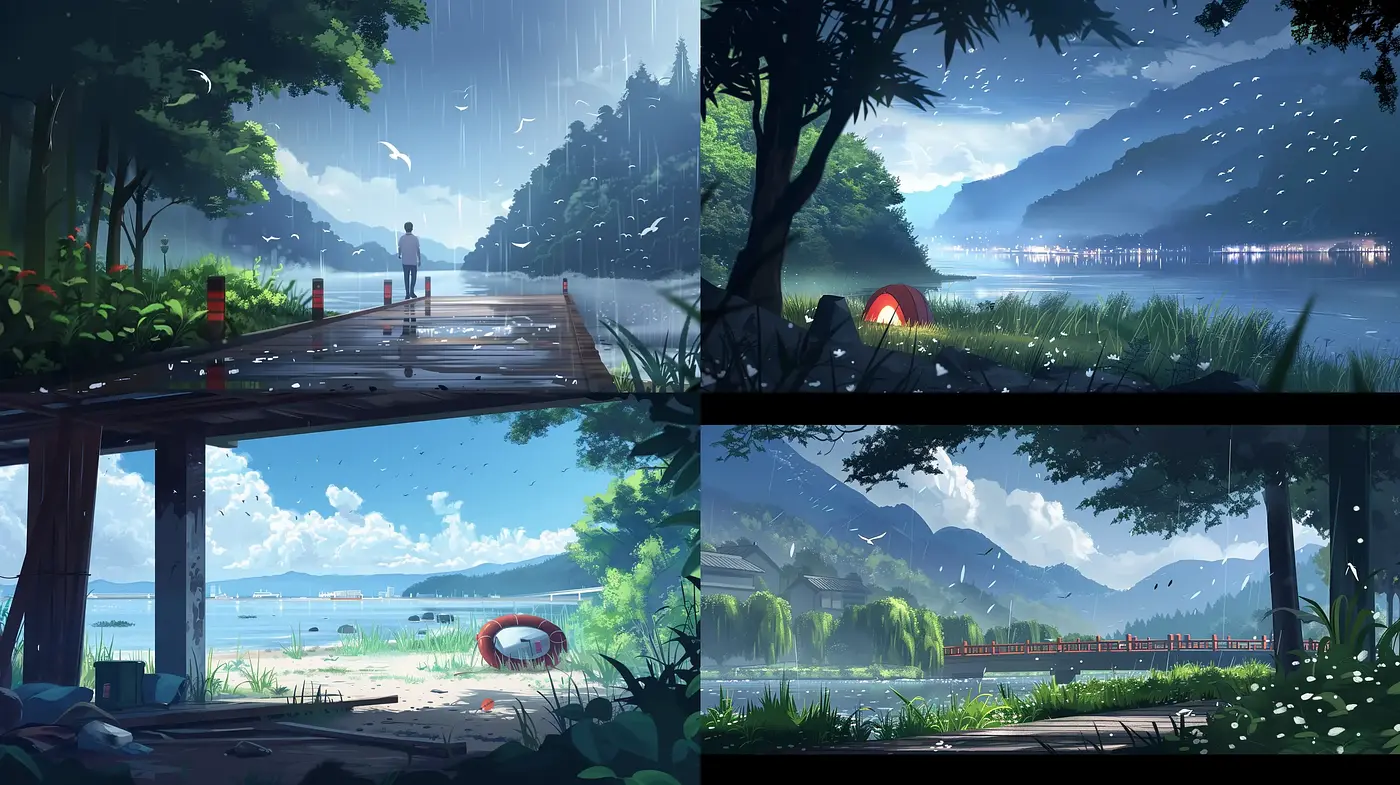 Serene Digital Landscape Vistas with a Painterly Touch - Midjourney sref style