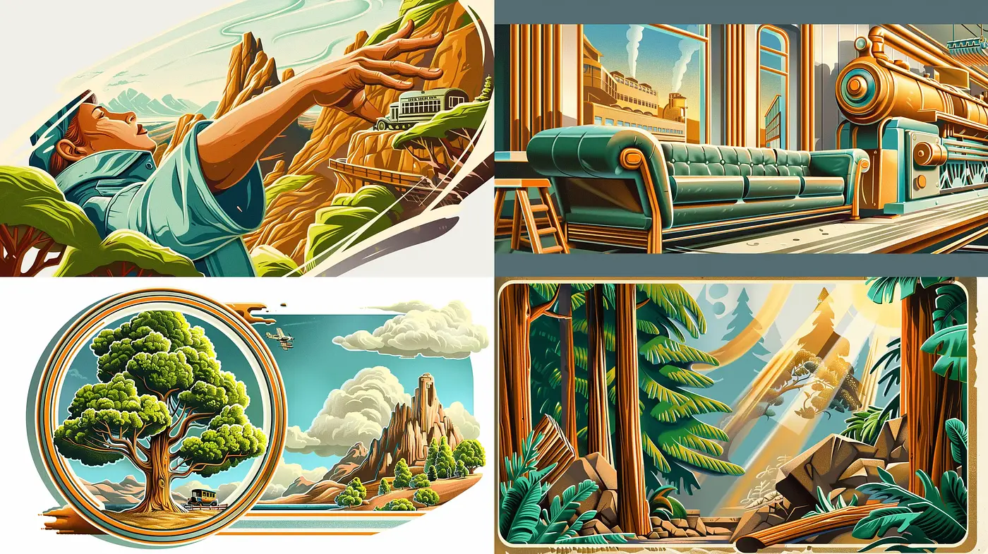 Retro Futurism with a Touch of Art Deco Elegance - Midjourney sref style