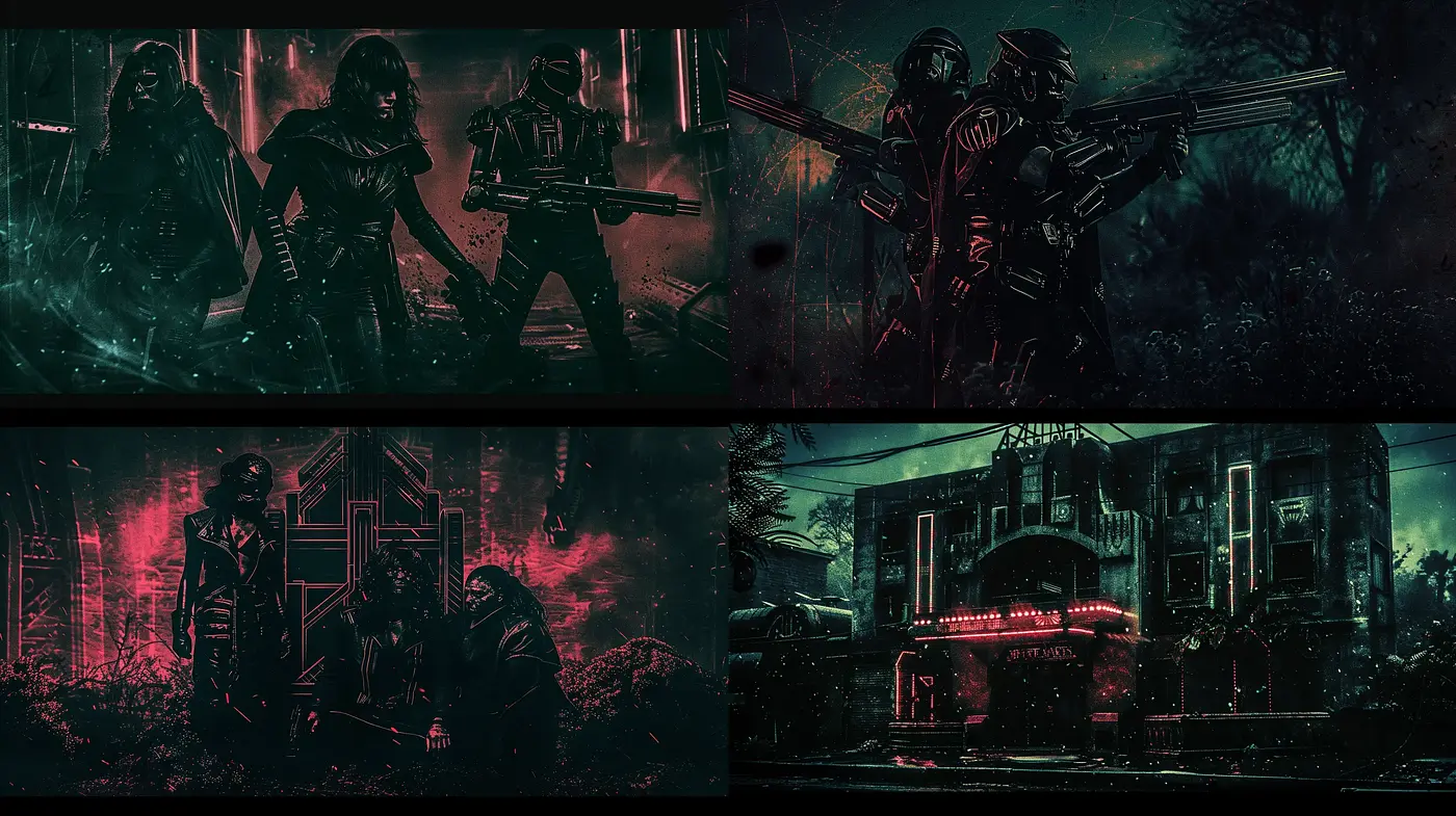 Neo-Noir Science Fiction Visuals with a Cyberpunk Undertone - Midjourney sref style