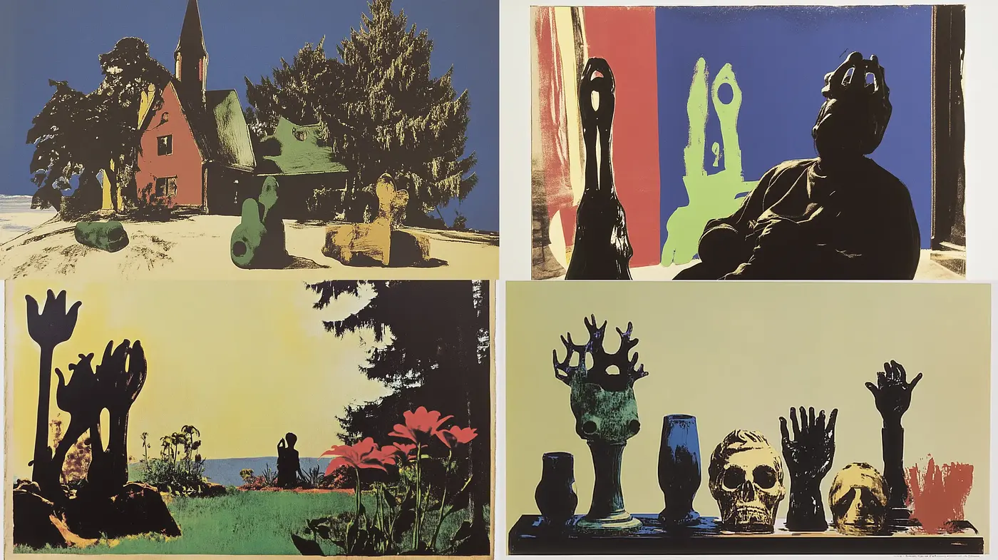 Silhouetted Contrast with Pop Art Leanings - Midjourney sref style