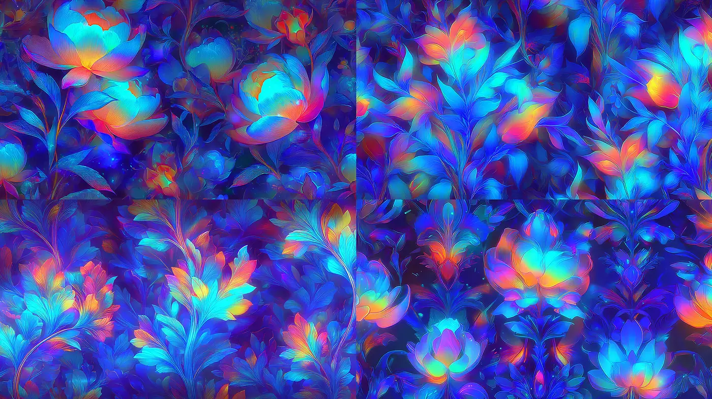 Vibrant Floral Abstracts with a Dreamlike Quality - Midjourney sref style
