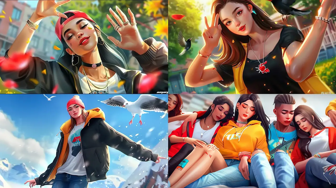 Vibrant and Dynamic Modern Anime-Inspired Digital Illustrations - Midjourney sref style