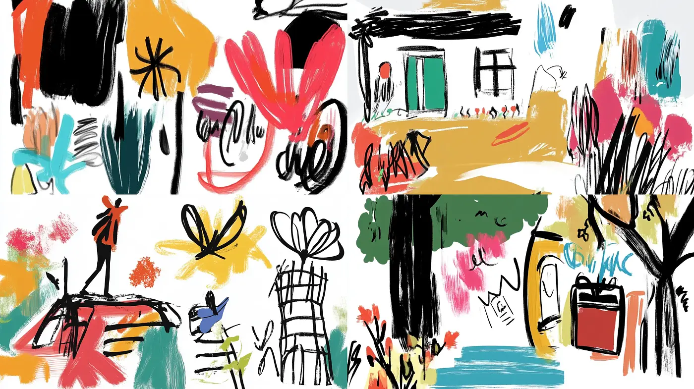 Whimsical Brushstrokes of Abstract Impressionism - Midjourney sref style