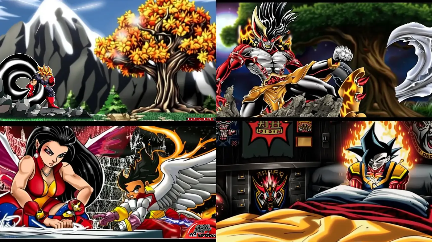 Dynamic Anime-Infused Fantasy Illustrations - Midjourney sref style