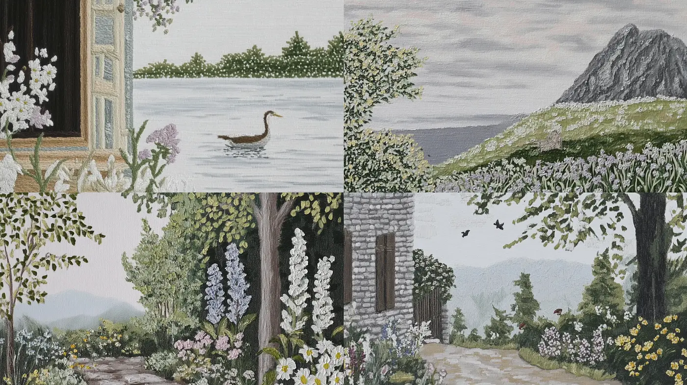 Serene Tapestry of Nature's Harmony - Midjourney sref style