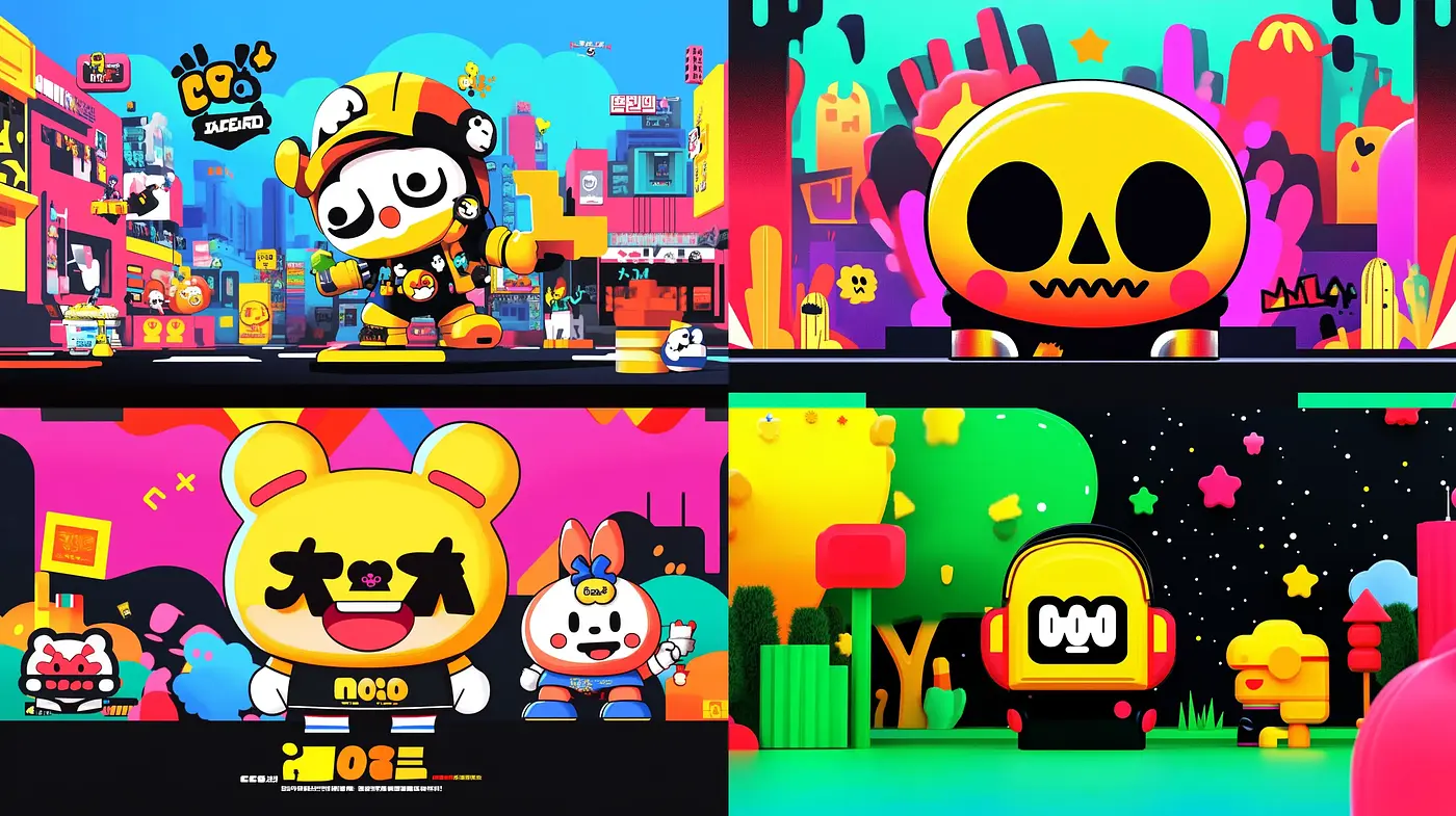 Vibrant Pop Culture Fusion with a Cartoonish Flare - Midjourney sref style