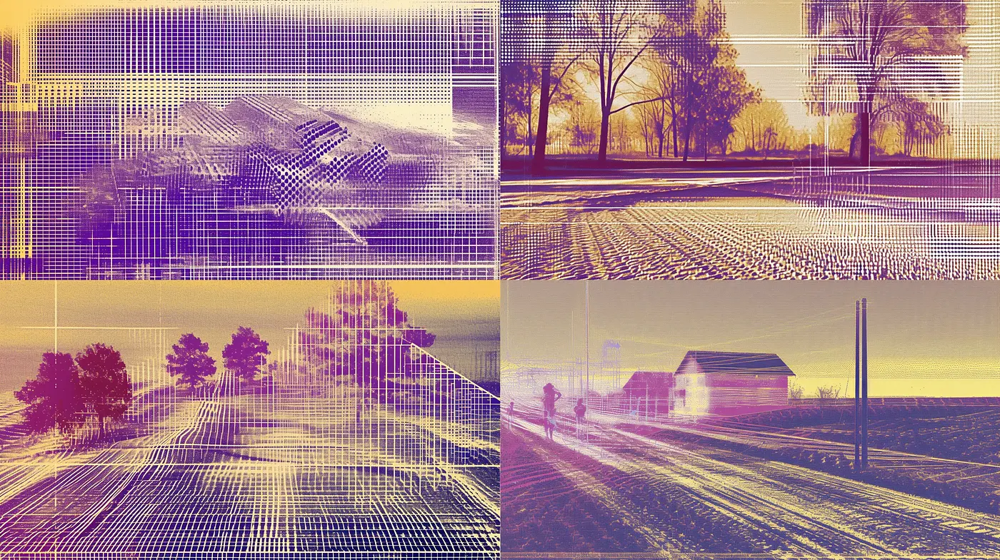 Synthetic Nostalgia: A Digital Fusion of Retro Futurism and Pixelated Landscapes - Midjourney sref style
