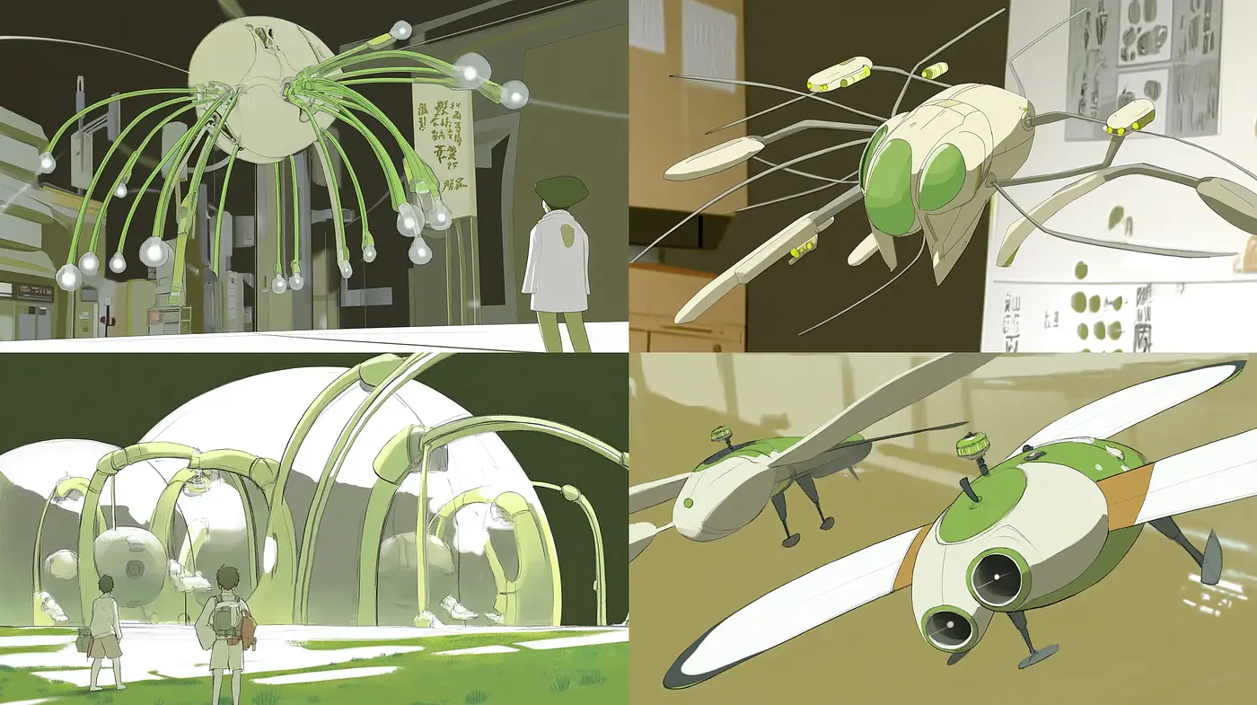 Futuristic Botanical Dreamscape in an Anime-Inspired Style - Midjourney sref style