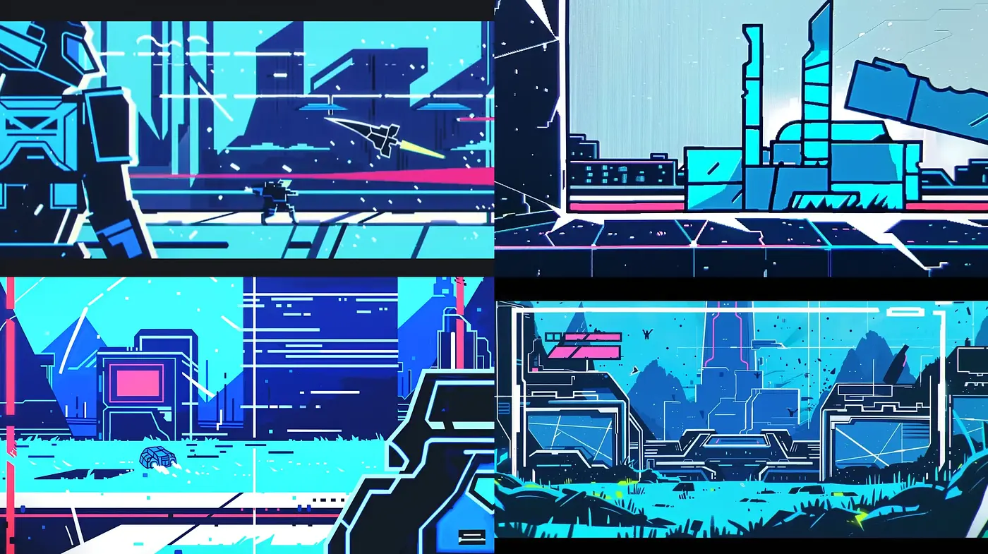 Synthwave Retroscape: A Homage to 80s Neon and Cyberpunk Aesthetics - Midjourney sref style