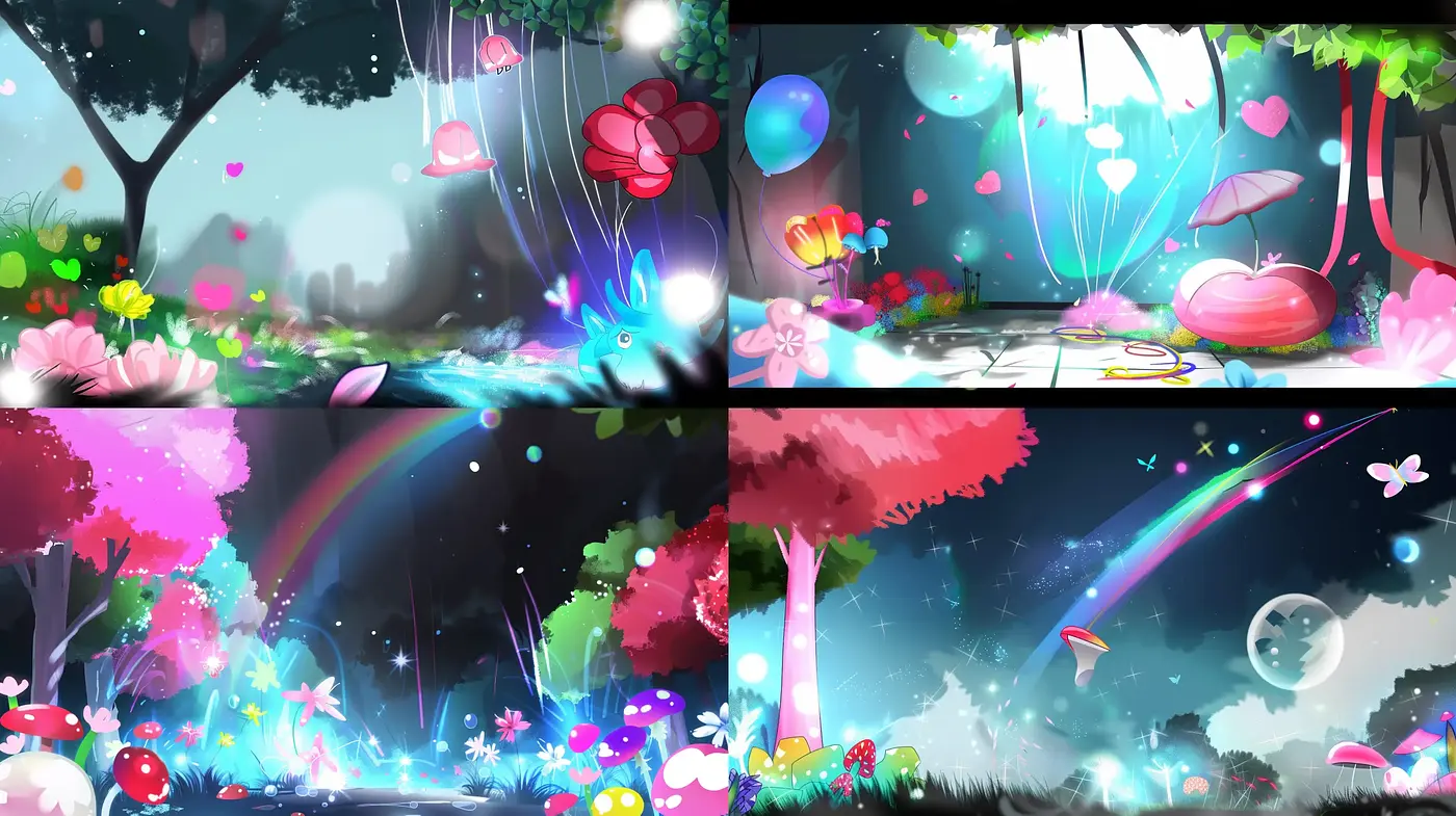 Enchanting Digital Dreamscape with Luminous Colors and Ethereal Textures - Midjourney sref style