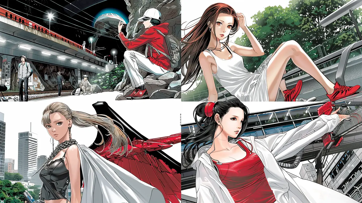 Ethereal Anime Elegance with Photorealistic Urban Sophistication - Midjourney sref style
