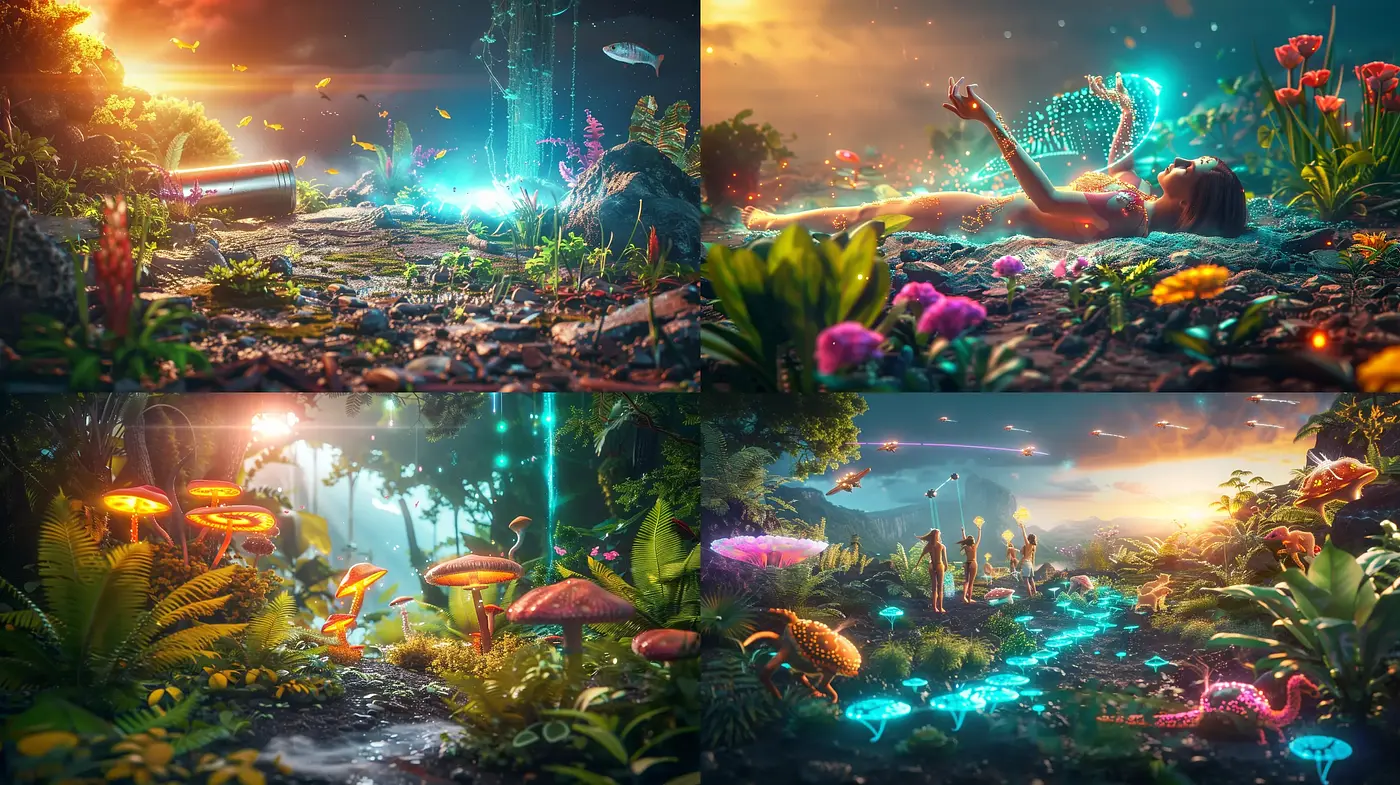 Luminous Dreamscape with Ethereal Botanical Features - Midjourney sref style