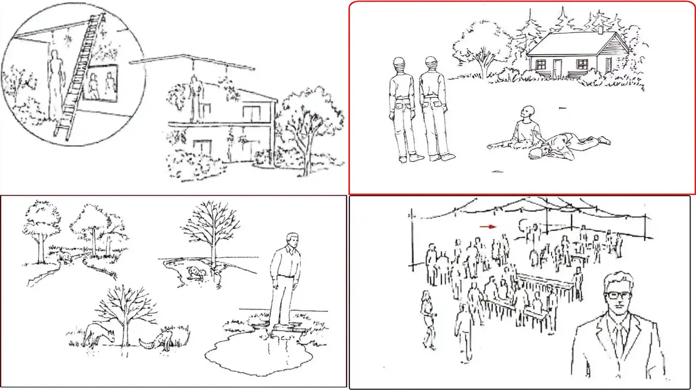 Minimalistic illustrations with a narrative storytelling vibe - Midjourney sref style