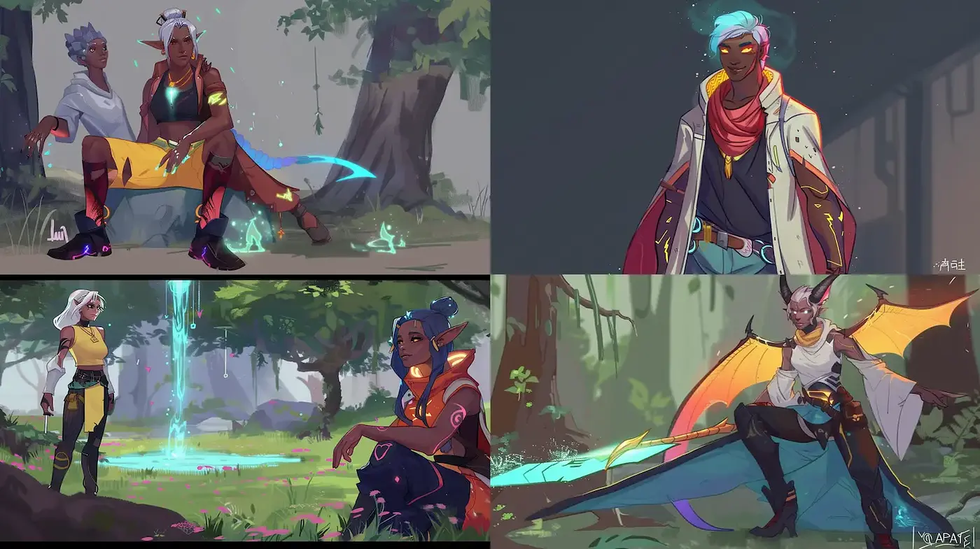 Dynamic and Lush Illustrations with a Fantasy Vibe - Midjourney sref style