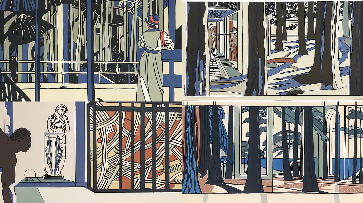 Art Deco Revival in Modern Illustrative Fusion - Midjourney sref style