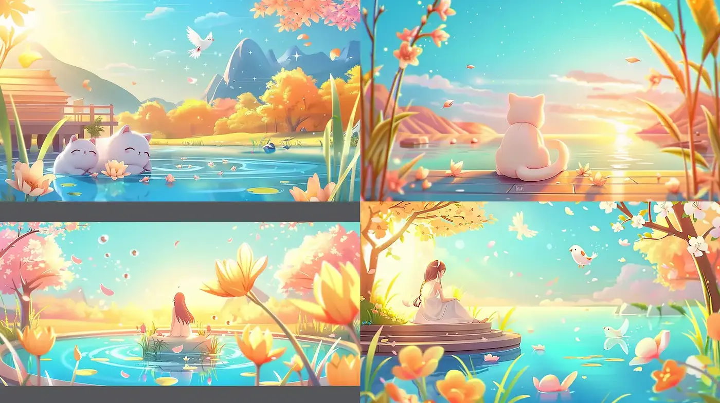 Whimsical Nature Scenes with a Dreamy Aesthetic - Midjourney sref style