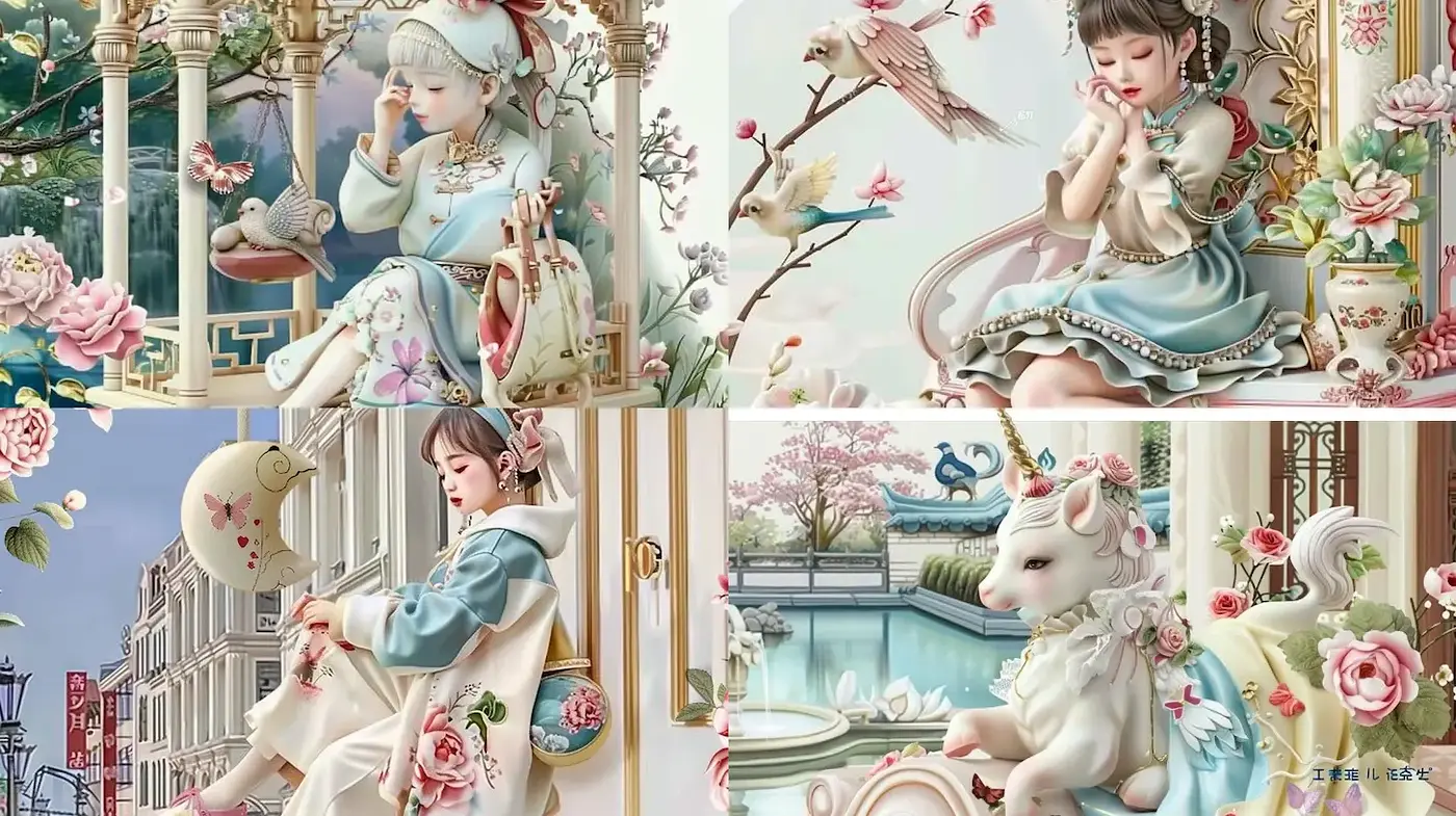 Delicate and Enchanting Fusion of Traditional and Fantasy Aesthetics - Midjourney sref style