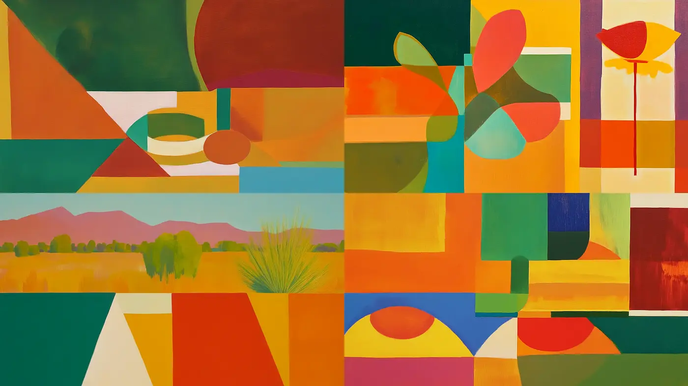 Harmonious Geometric Abstraction with Earthy Tones - Midjourney sref style