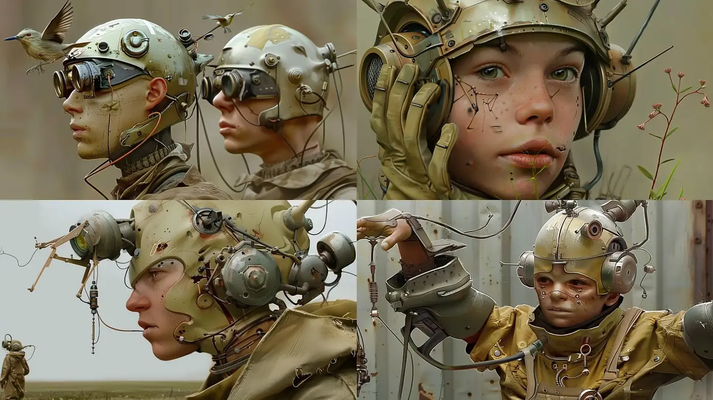 Dystopian Mechanized Youth: Homage to a Forlorn Future - Midjourney sref style