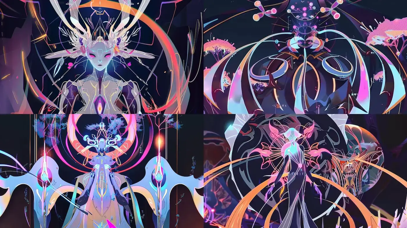 Ethereal Fantasy Art with Abstract Elements and Vivid Colors - Midjourney sref style