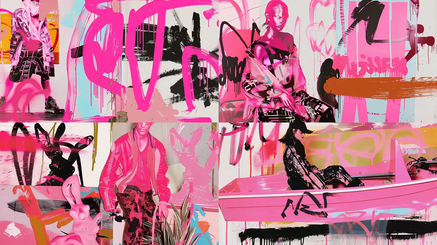 Abstract Expressionist Fusion with Graffiti Overtones - Midjourney sref style
