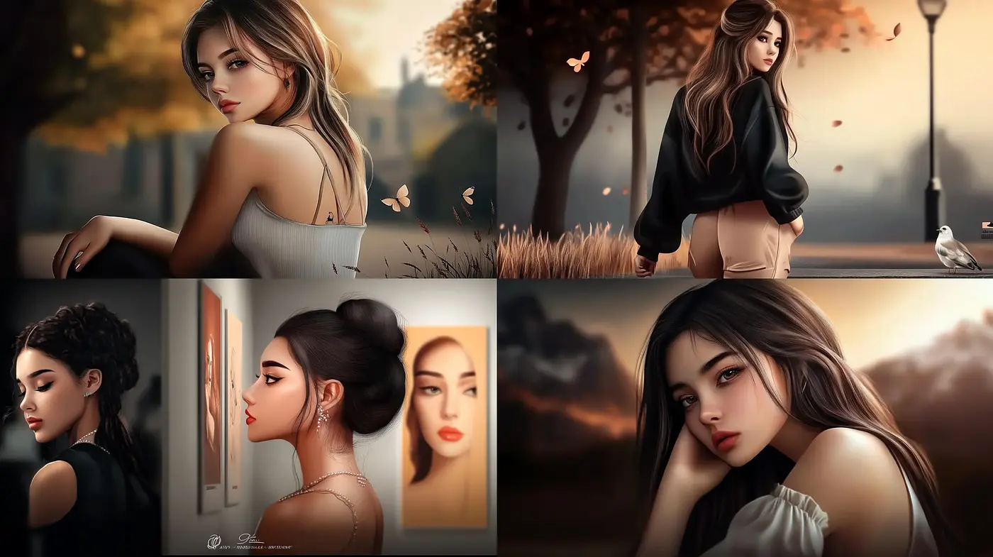 Autumnal Elegance in Digital Brushwork - Midjourney sref style