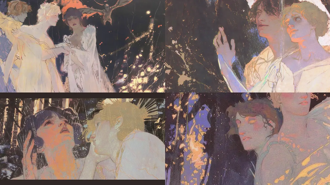 Luminous Elegance: A Study in Stylized Nostalgia and Ethereal Light - Midjourney sref style