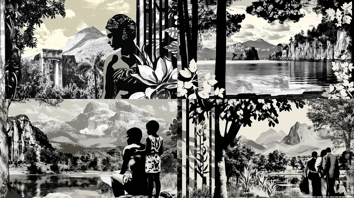 Monochromatic Elegance: Reflecting Timeless Serenity in Shades of Black and White - Midjourney sref style