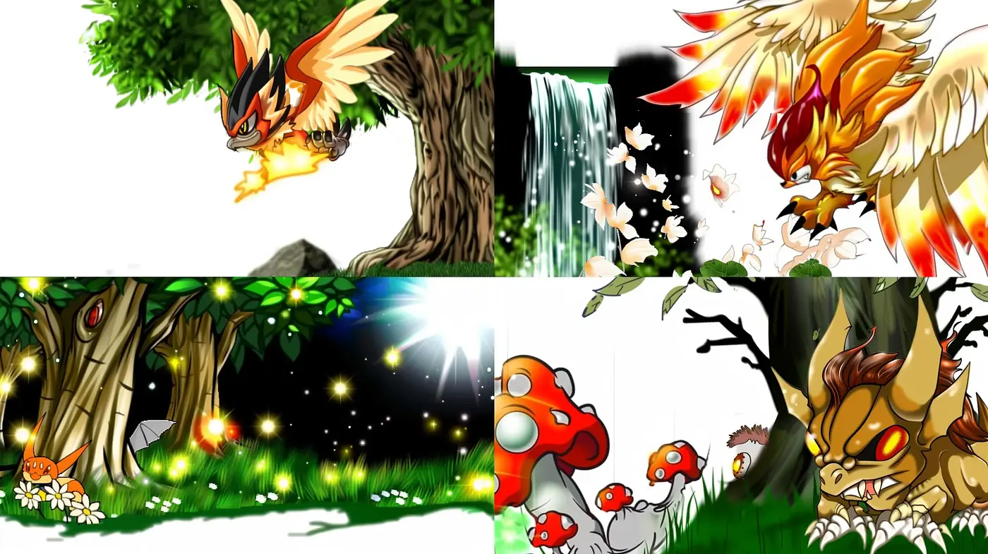 Vibrant Anime-Inspired Natural Scenes with Dynamic Characters - Midjourney sref style