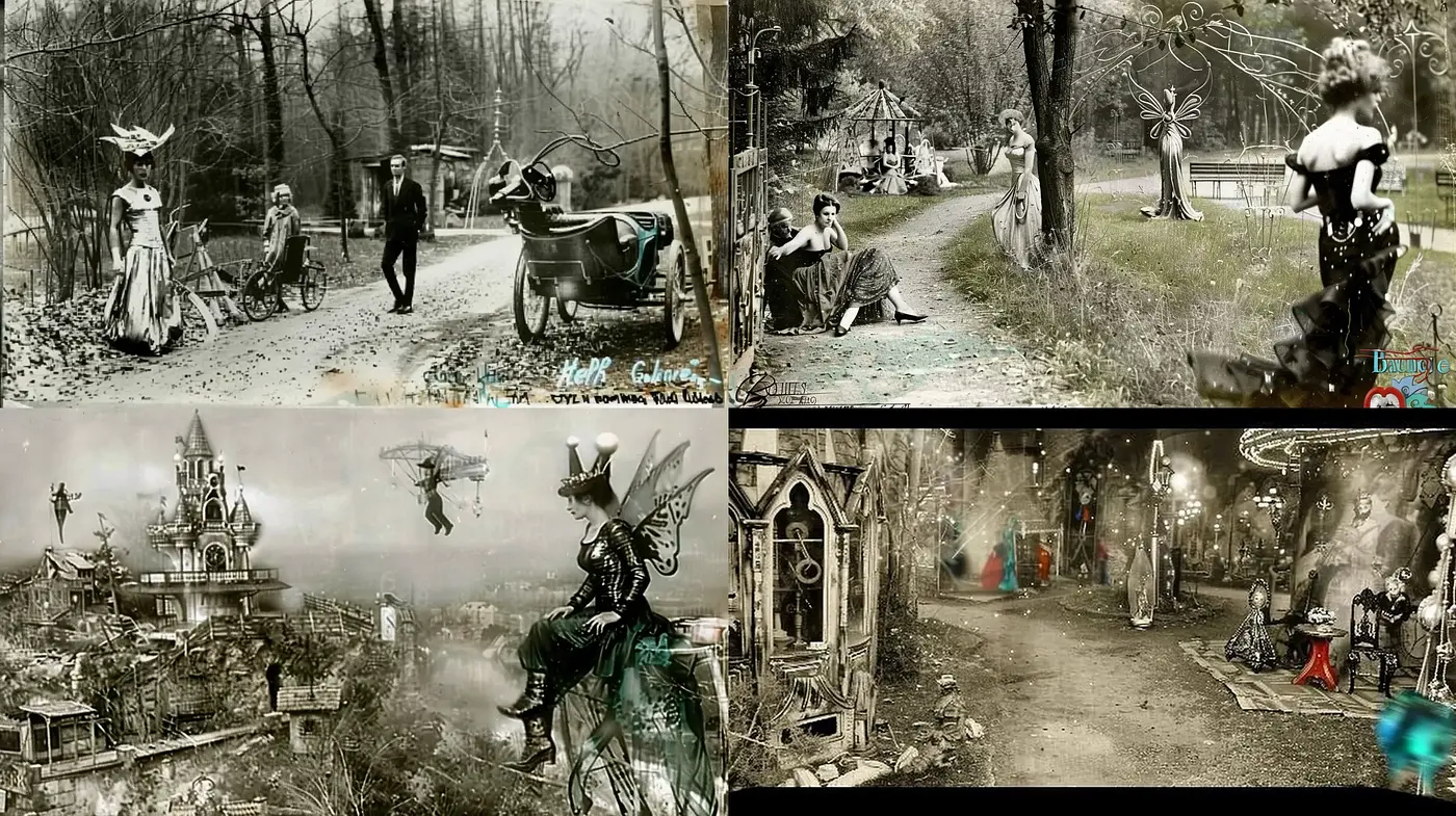 Whimsical Sepia-Toned Fantasia with Vintage Storybook Essence - Midjourney sref style