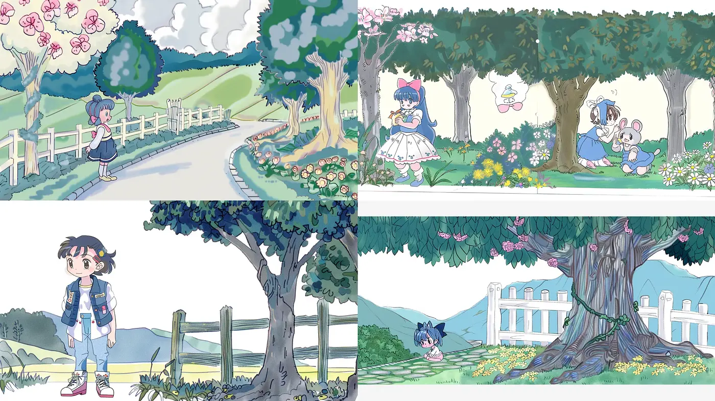 Ethereal Pastoral Anime Dreamscape - Midjourney sref style