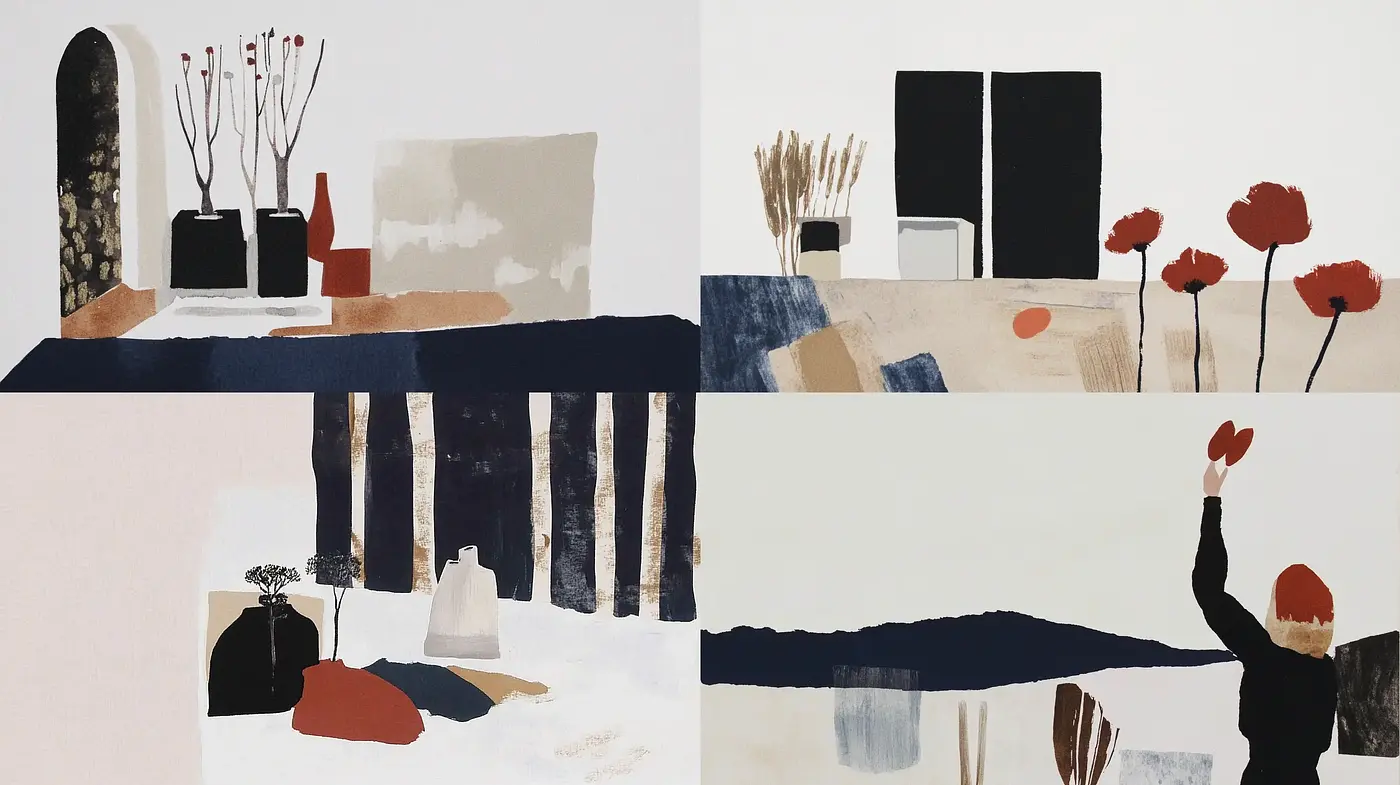 Abstract Serenity in Rich Earth Tones - Midjourney sref style