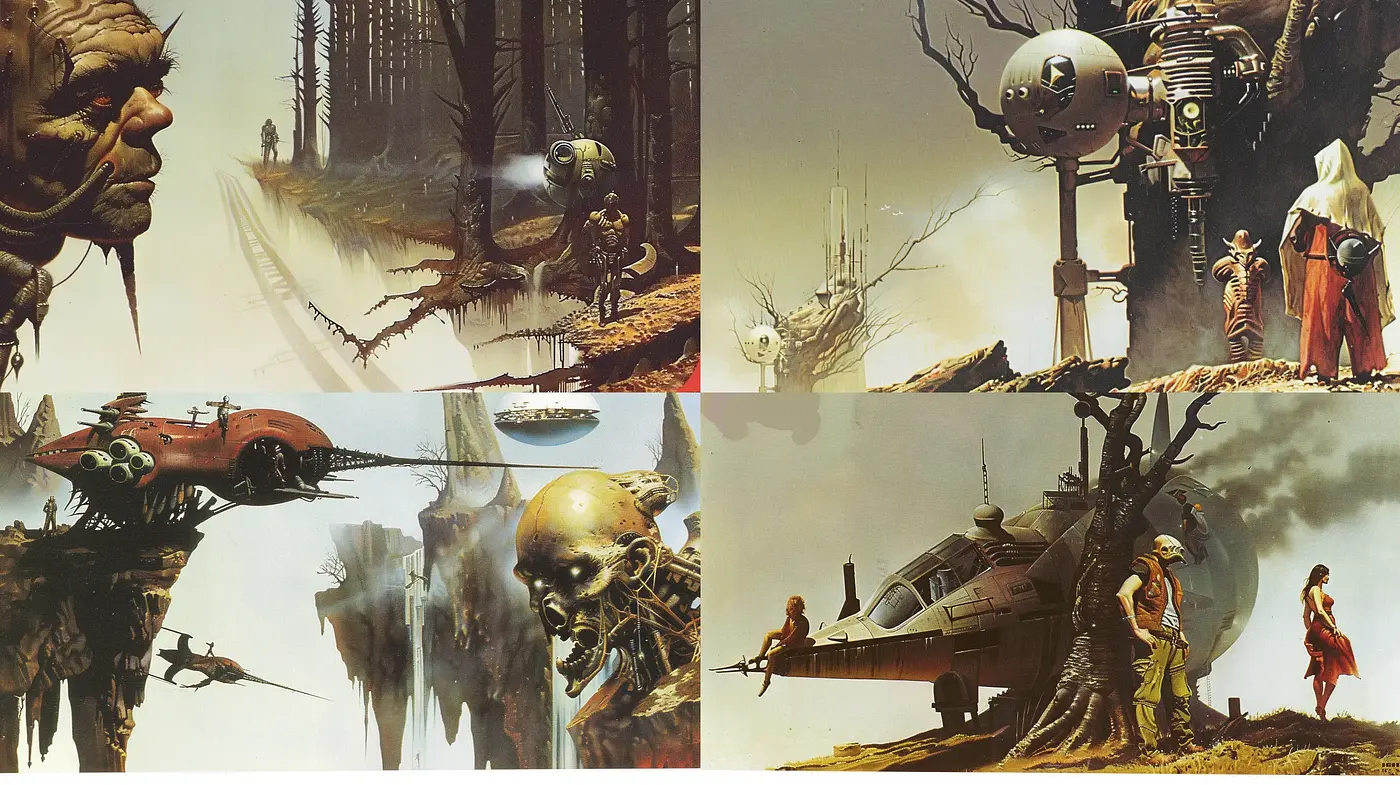 Dystopian Visions of Retro-Futuristic Desolation - Midjourney sref style