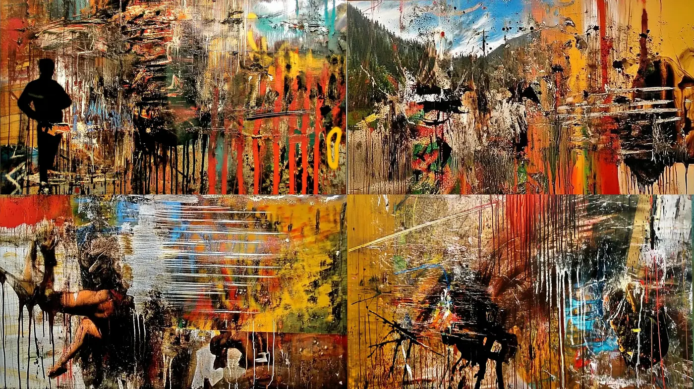 Abstract Expressionist Vibrance: A Symphony of Chaos and Color - Midjourney sref style