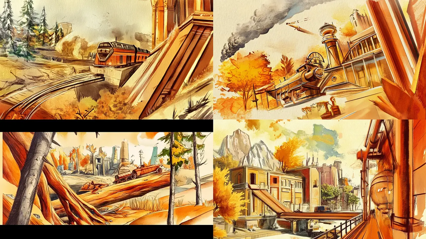 Autumnal Hues of Retro-Futuristic Dreamscapes - Midjourney sref style