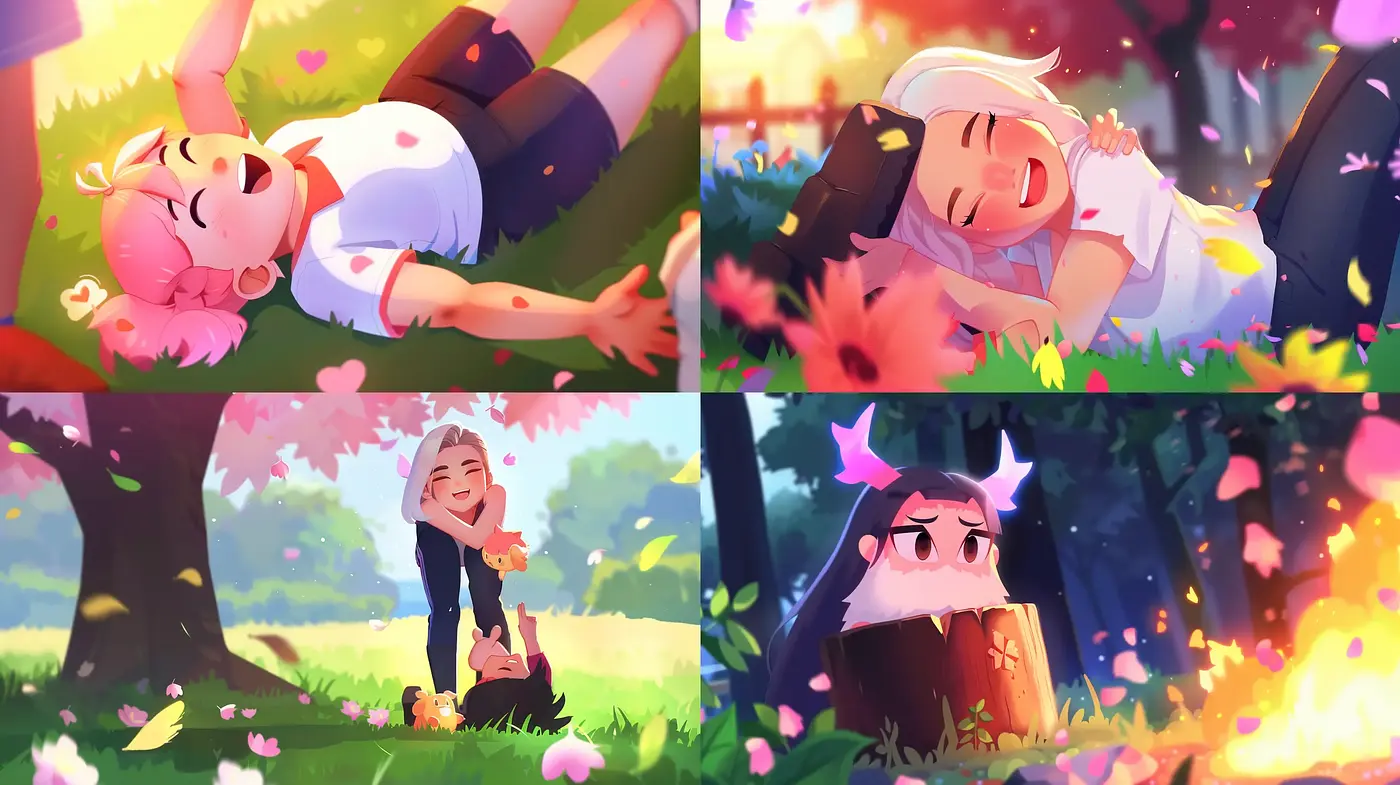 Enchanted Whimsy: A Vivid and Heartwarming Anime-Inspired Illustrative Series - Midjourney sref style