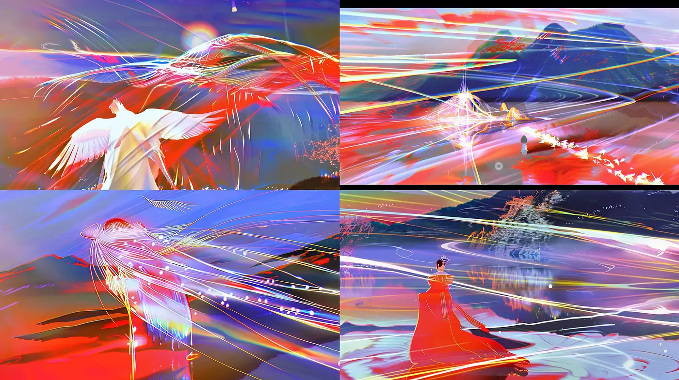 Dynamic Abstract Expressionism with Vivid Chromatism - Midjourney sref style