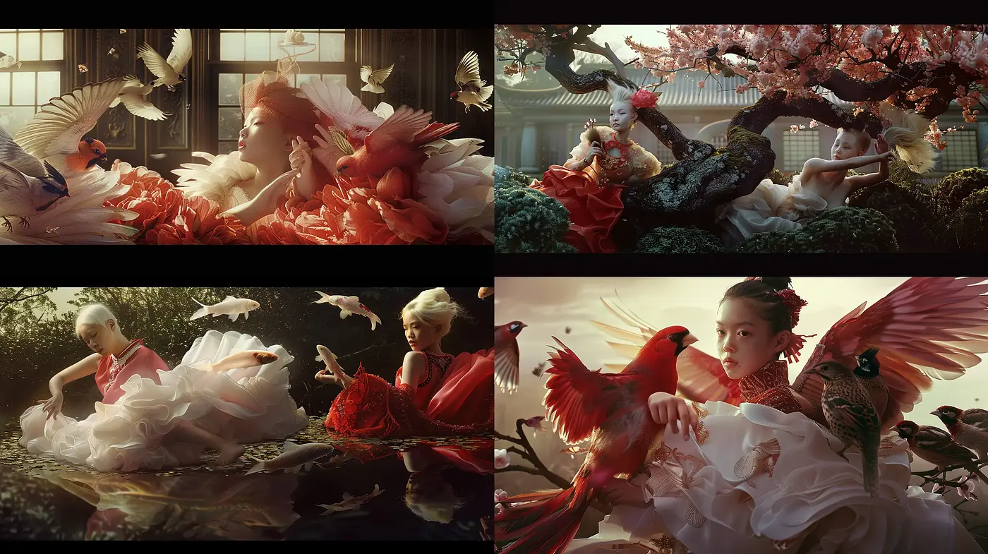 Ethereal Fusion of Eastern Aesthetics and Avian Enchantment - Midjourney sref style