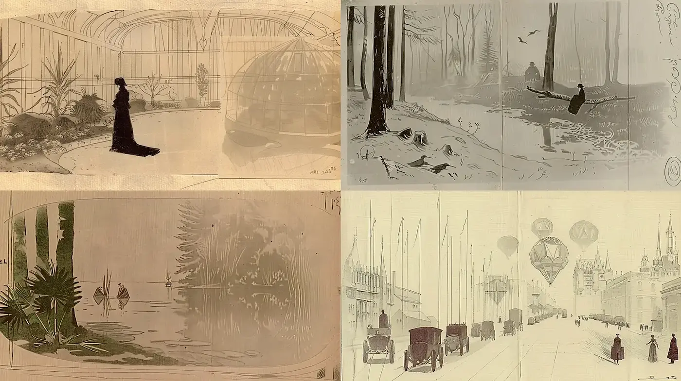 Examining Consistent Visual Elements in a Vintage Artistic Style - Midjourney sref style