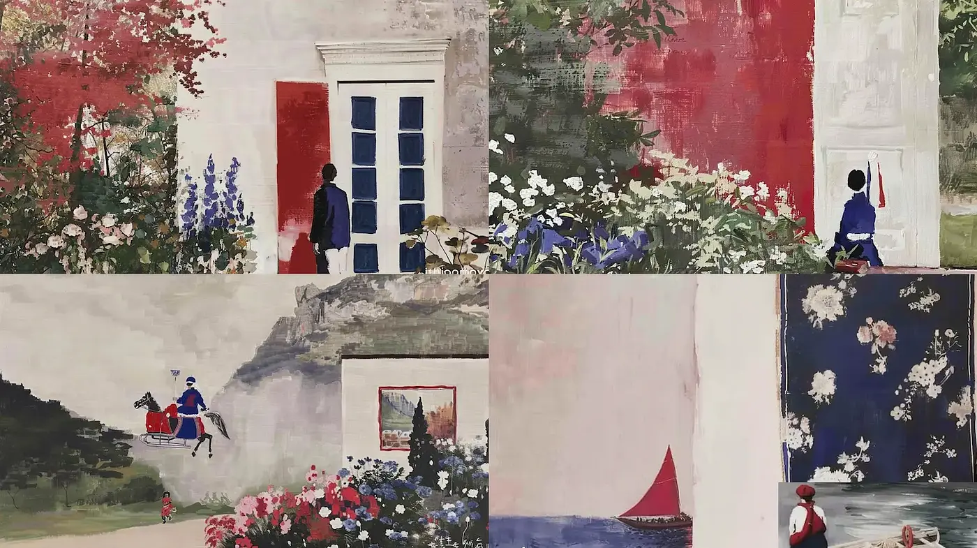 Vibrant and Dreamlike Narrative Scenes with a Touch of Whimsy - Midjourney sref style