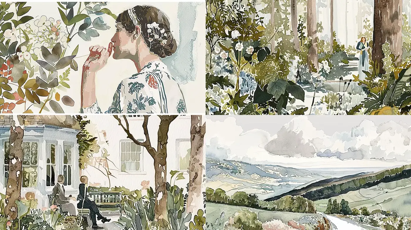 Ethereal Naturalism with a Soft Palette and Gentle Textures - Midjourney sref style