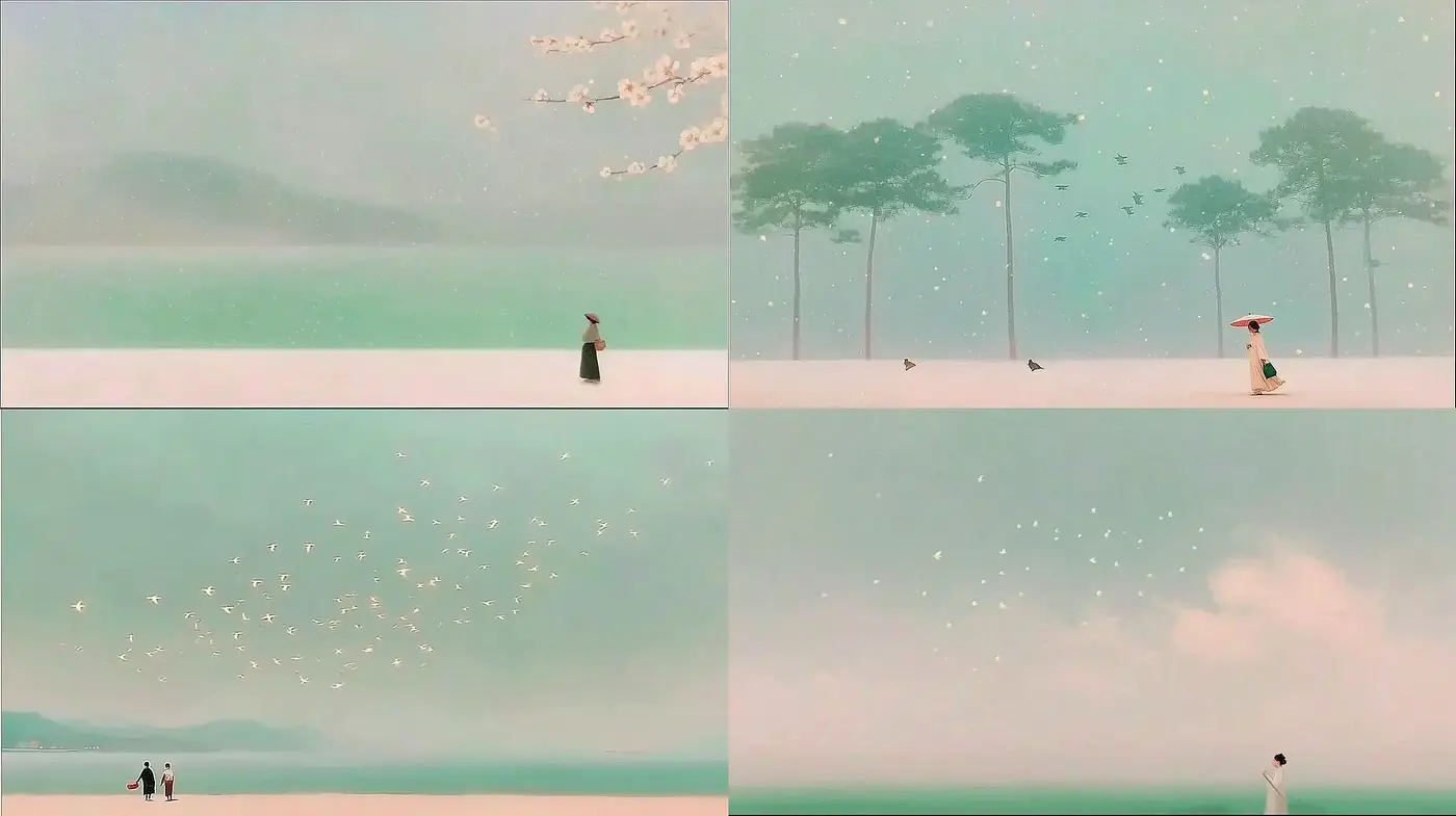 Serene and Ethereal Landscapes with Subtle Textures - Midjourney sref style