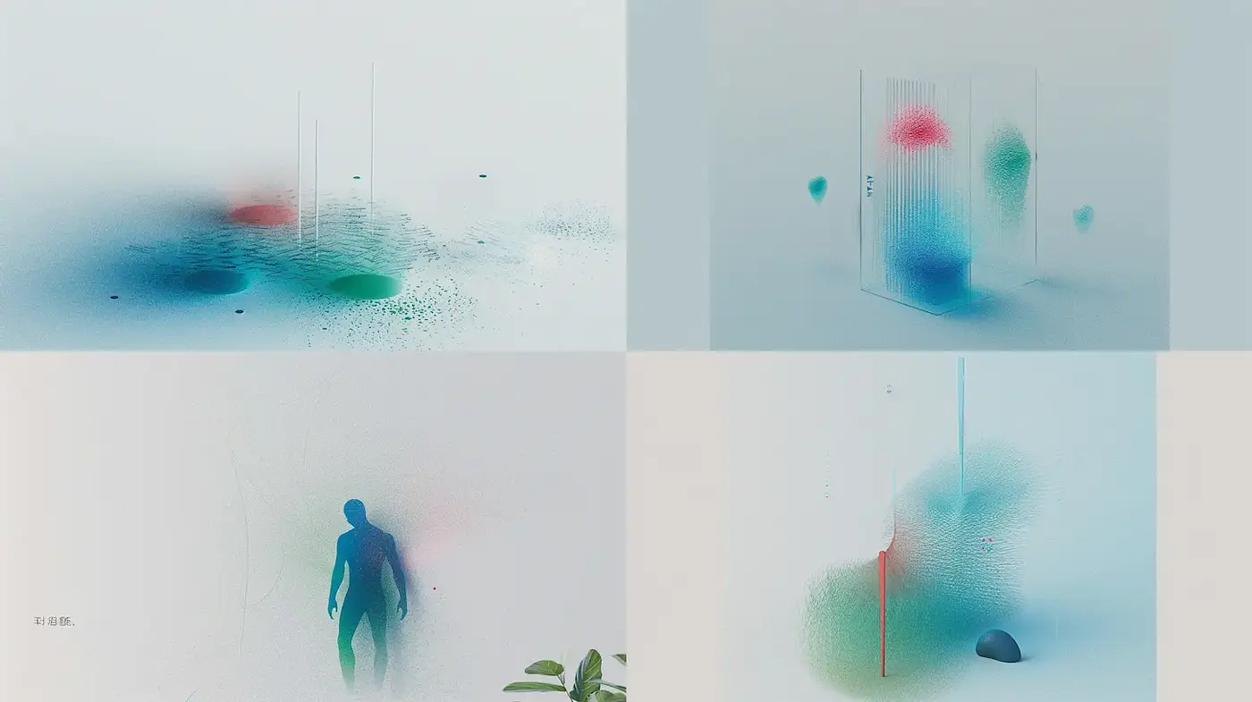 Abstract ethereal art with dreamy atmospheres and soft gradients - Midjourney sref style